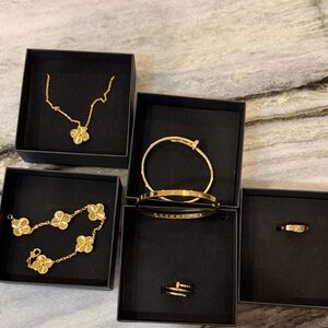 NOT REAL !! 6 pieces for $180 Elegant Gold Floral Jewelry Set